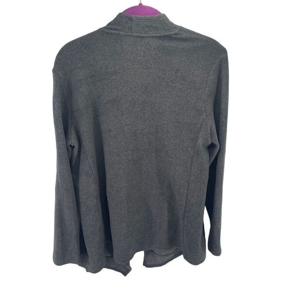 DKNY Women's Open Front Cardigan Sweater Pocket Long Sleeve Stretch Gray Medium - Picture 4 of 10